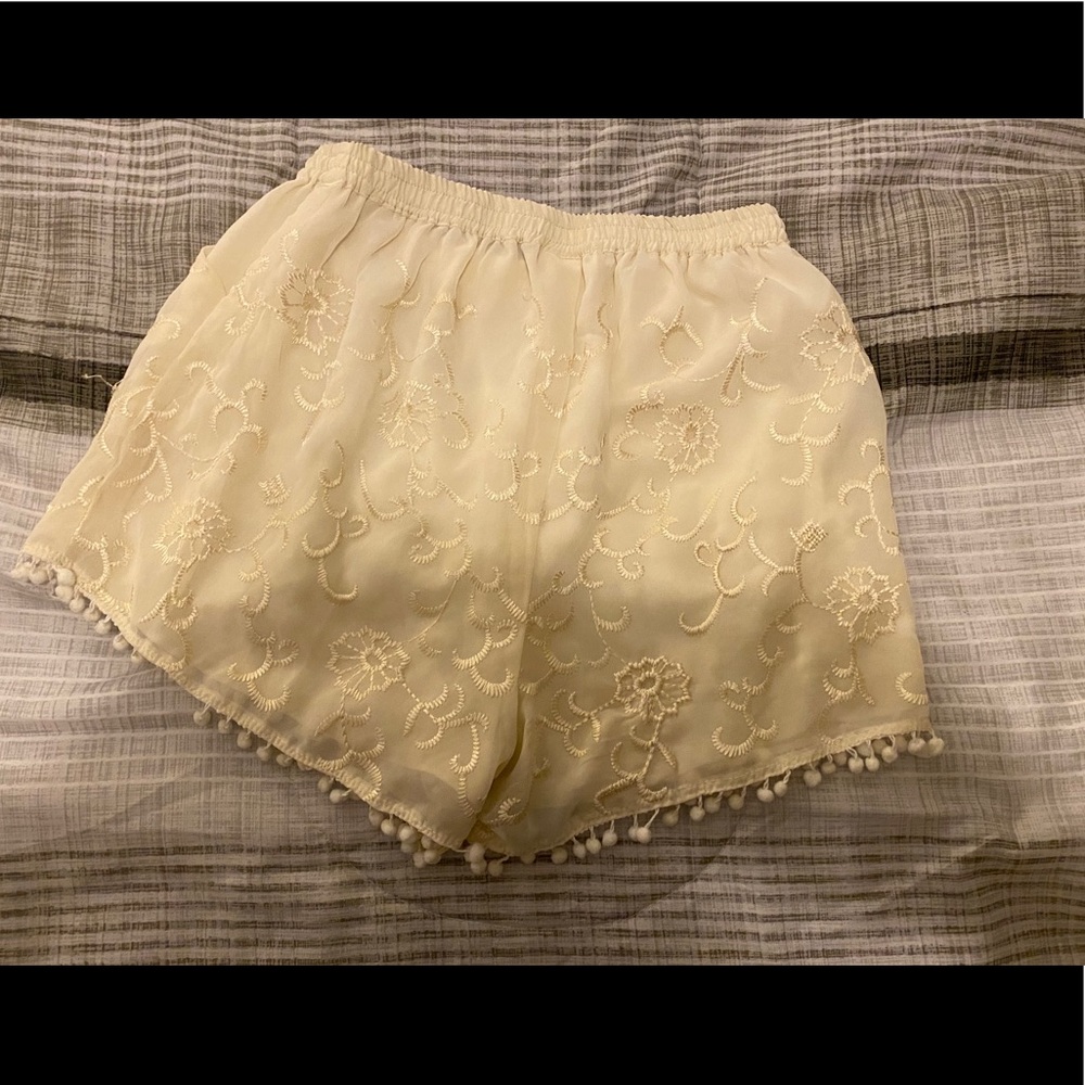 Between me and you cream shorts